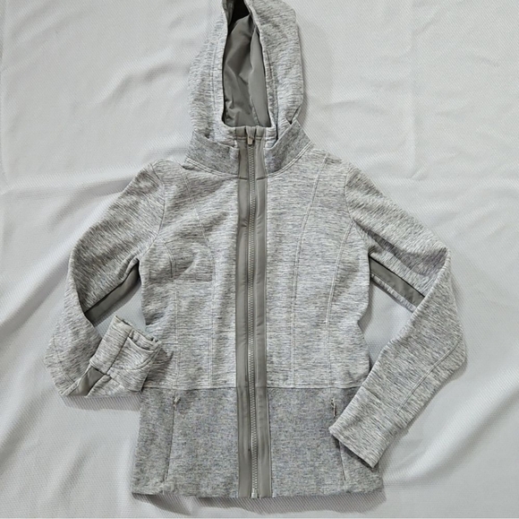 Athleta Tops - Athleta Heathered Grey Zip-up Hoodie Size XS